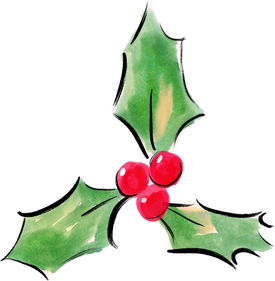 Watercolor Christmas Holly